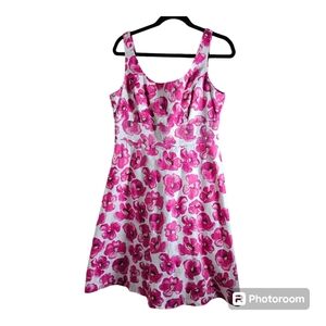 AGB Floral Dress pink and white sleeveless size 14